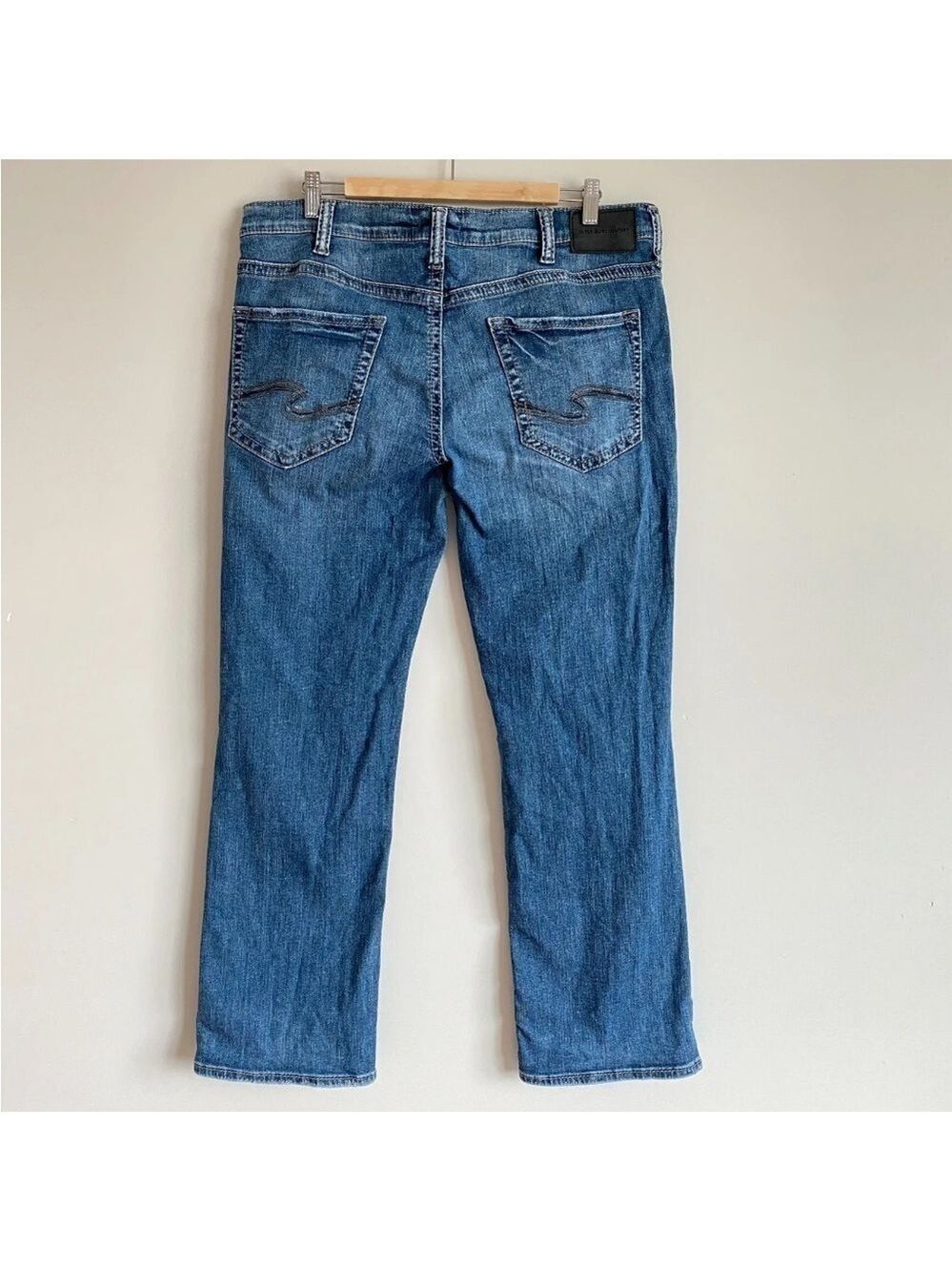 Silver Jeans ZAC Relaxed Fit Straight Leg Mens Sz 36x32 Thick Stitching!